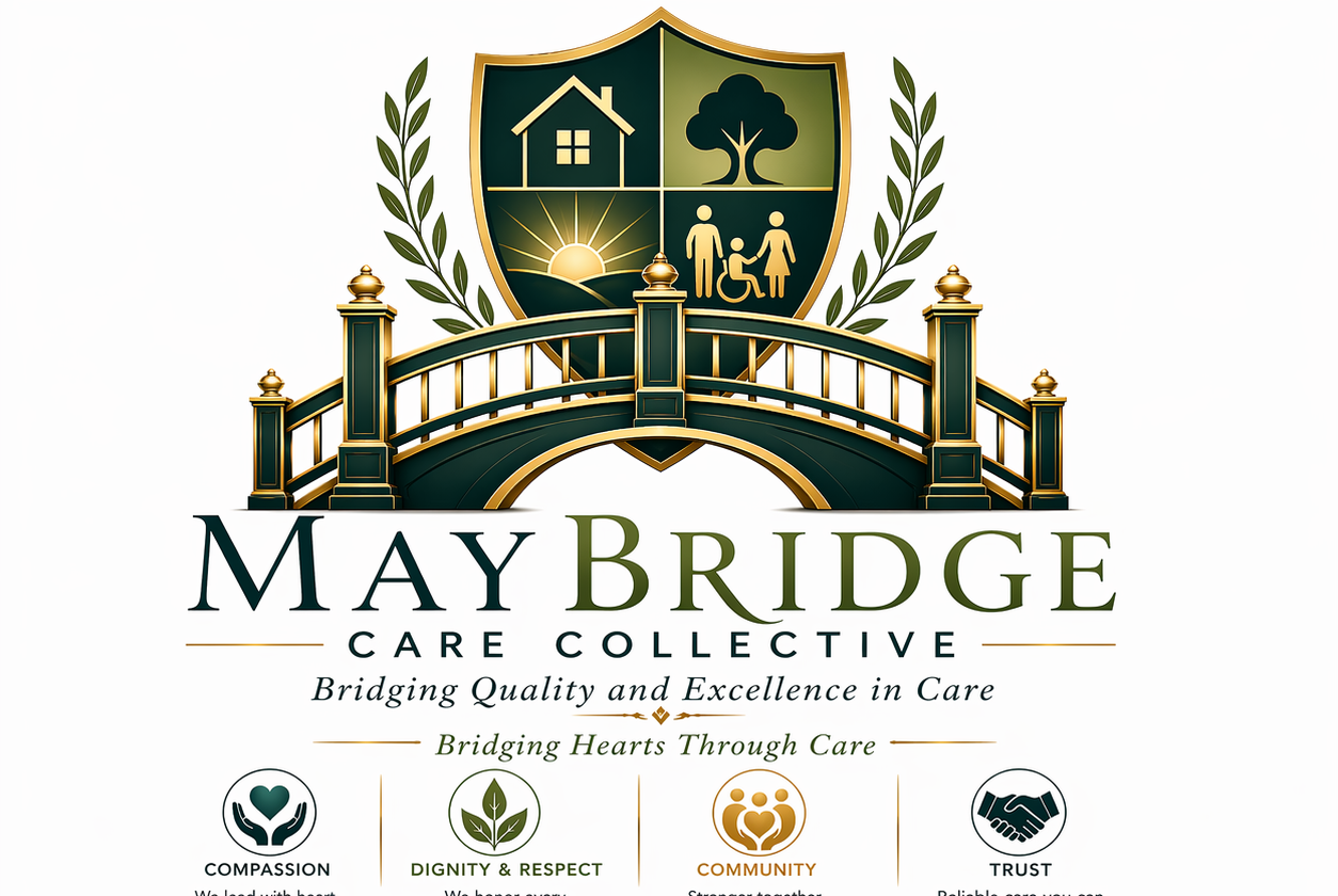 MayBridge logo and values